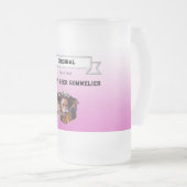 Beste bier sommelier & roze witte gradiënt & foto matglas bierpul (Voorkant rechts)