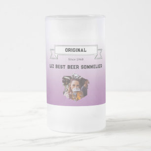 Beste bier Sommelier Violet White Gradient & Foto Matglas Bierpul