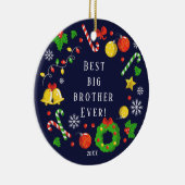 Beste Big Brother Ever kerstversiering Keramisch Ornament (Rechts)