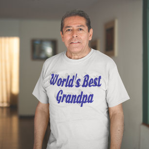 Beste blauwe opa-tekst t-shirt