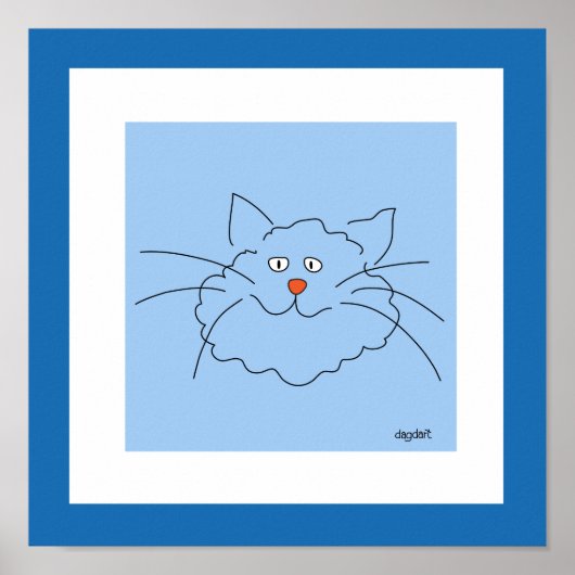 Beste Blue Cat Poster Print (Voorkant)