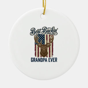 Beste Bok Grandpa Ooit Hertenjacht Shirt Ontwerp Keramisch Ornament