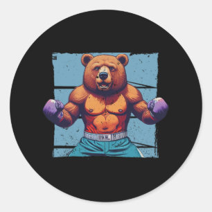 Beste Boksen Kunst voor Mannen Vrouwen Handschoene Ronde Sticker