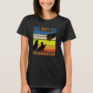 Beste bont opa ooit Funny Vintage Retro Hond Kat T-shirt