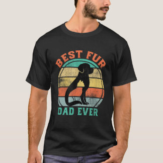 Beste Bont Papa Ever Grappige Retro  Kat en Hond T-shirt