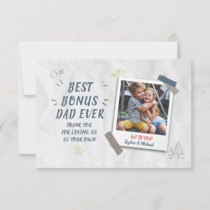 Beste Bonus Dad Stepdad Kinder Foto Custom Notitiekaartje