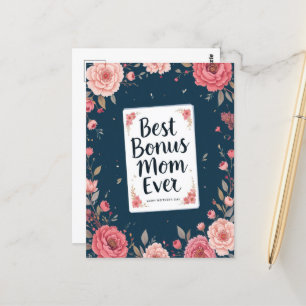 Beste Bonus Mama Ooit Bloemen Moderne Moederdag Briefkaart
