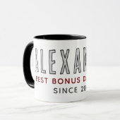 Beste Bonus Pap Sinds 20XX Modern Eenvoudige Prepp Mok (Voorkant links)