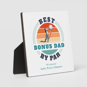 Beste Bonus Pap van Par Retro Stepdad Custom Fotoplaat