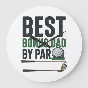 Beste Bonus Vader door Par Golf Shirt Design_1 Grote Klok