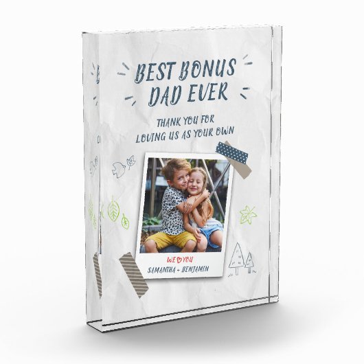 Beste Bonus Vader Ooit KeepSake Custom Fotoblokken (Links)