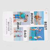 Beste Bonus Vader Ooit Stepdad 4 Foto Vaderdag Golfhanddoek (Horizontaal)