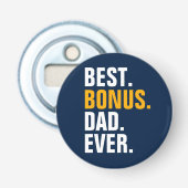 Beste bonus vader ooit stiefvader button flesopener (Voorkant)