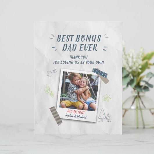 Beste bonus vader vaders dag Stepdad Aangepaste fo (Staand voorkant)