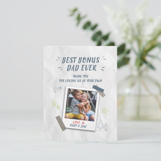 Beste bonus vader vaders dag Stepdad Aangepaste fo (Staand voorkant)