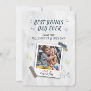 Beste bonus vader vaders dag Stepdad Aangepaste fo Feestdagenkaart