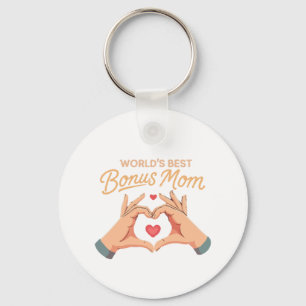 Beste Bonusmoeder Stiefmoeder ter Wereld Hart Ha Sleutelhanger