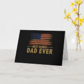 Beste bonusvader ooit voor Stepdad American Flag Kaart (Gele Bloem)