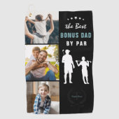 Beste bonusvader op papier | Monogram fotocollage Golfhanddoek (Voorkant)