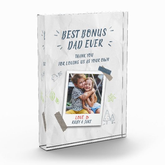 Beste bonusvader vaders dag Aangepaste Stepdad Fotoblokken (Links)