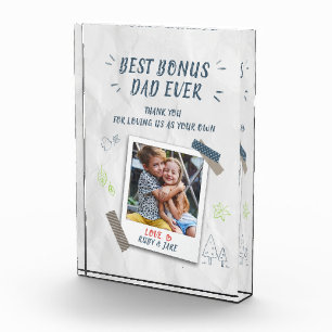 Beste bonusvader vaders dag Aangepaste Stepdad Fotoblokken