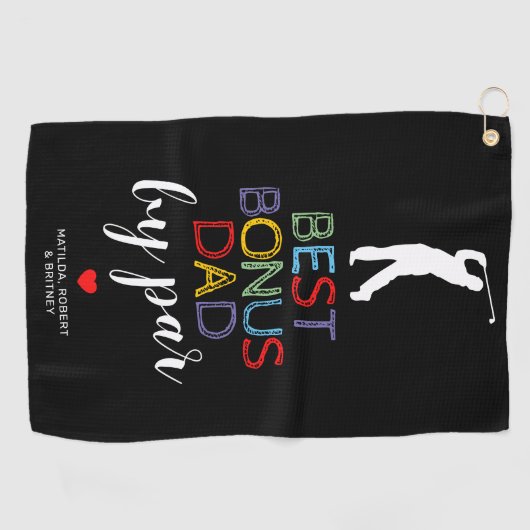 Beste bonusvader van Par Golf Towel Golfhanddoek (Horizontaal)