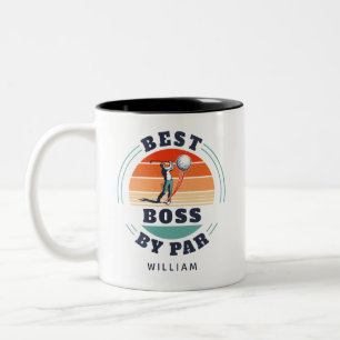 Beste Boss By Par Custom Retro Golf Coworker Aange Tweekleurige Koffiemok