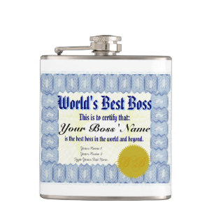 Beste Boss-certificaat ter wereld Heupfles