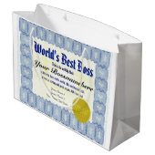 Beste Boss-certificaat ter wereld Large Cadeautasje (Achterkant Gekanteld)