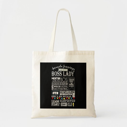 beste Boss lady bag, pas aan met naam Tote Bag (Voorkant)