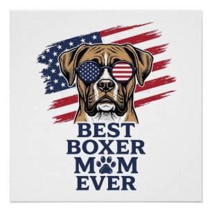 Beste Boxer Moeder Ooit Patriottisch Hond Shirt On Perfect Poster
