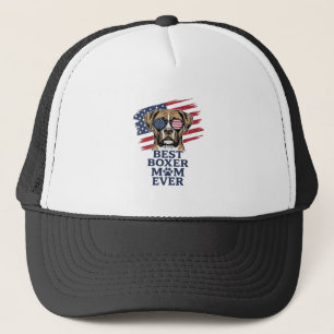 Beste Boxer Moeder Ooit Patriottisch Hond Shirt On Trucker Pet