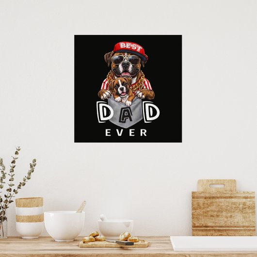 Beste Boxer Vader Ooit Poster (Keuken)