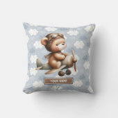 Beste Boy Baby shower Gift: Pilot Teddy Bear Pillo Kussen (Voorkant)