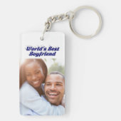 Beste Boyvriend foto donkerblauwe 3d tekst Sleutelhanger (achterkant)