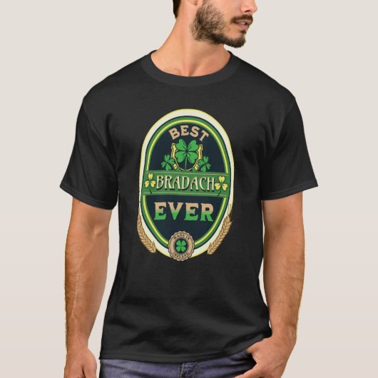 Beste Bradach ooit Persoonlijke Naam Irish Retro B T-shirt (Voorkant)