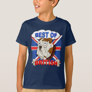Beste Britse Cartoon Bulldog Kinder T-Shirt