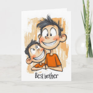 Beste Broer Familie Grappige Cartoon Feestdagen Kaart
