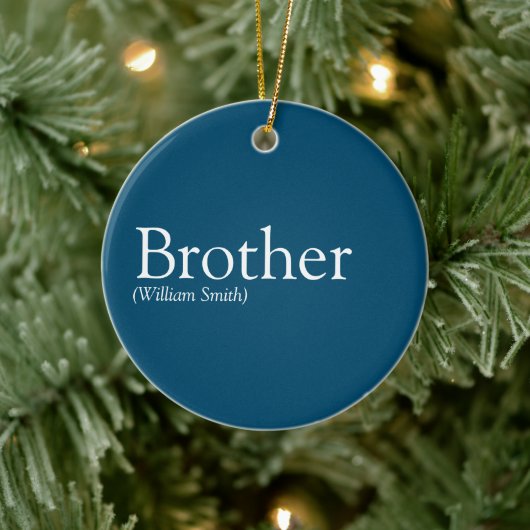 Beste Broer Ooit Definitie Modern Blauw Keramisch Ornament (Boom)