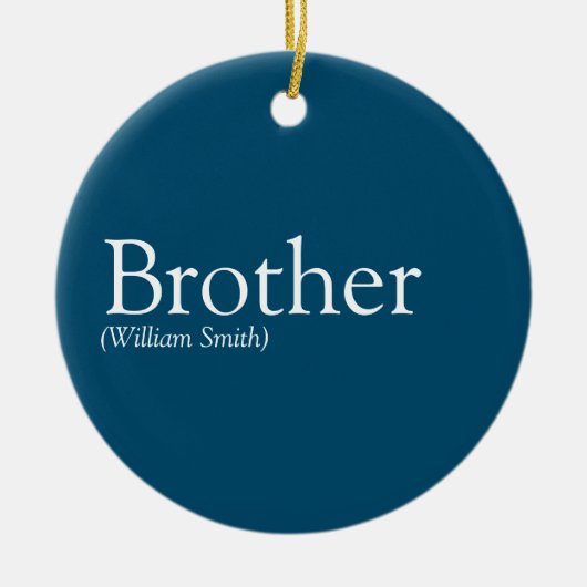 Beste Broer Ooit Definitie Modern Blauw Keramisch Ornament (Voorkant)