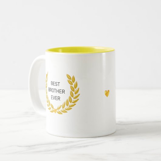 Beste Broer, ooit en Gouden Laurel Wreath Tweekleurige Koffiemok (Voorkant links)