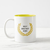 Beste Broer, ooit en Gouden Laurel Wreath Tweekleurige Koffiemok (Links)