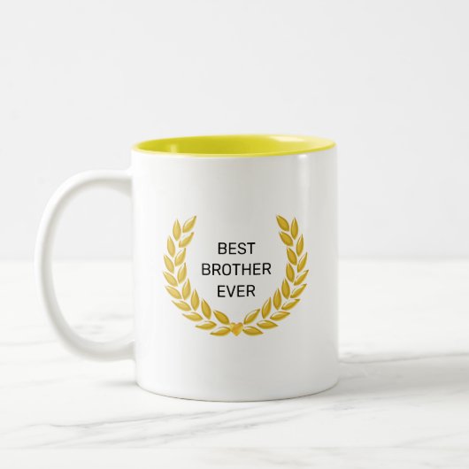 Beste Broer, ooit en Gouden Laurel Wreath Tweekleurige Koffiemok (Links)