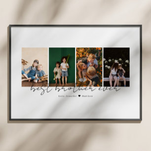 Beste Broer Ooit Modern Schrift 4 Foto's Collage Poster