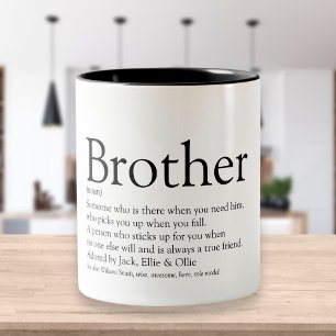 Beste broer ter wereld definitie plezier tweekleurige koffiemok