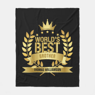 Beste Broer ter Wereld Zwart en Goud Fun Fleece Deken
