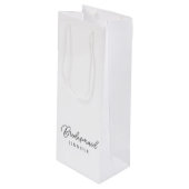 Beste bruidsmeisje handgeschreven script aangepast wijn cadeautas (Voorkant Gekanteld)