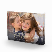 Beste Bubbie Ooit Gouden Glitter Script Aangepaste Fotoblokken (Rechts)