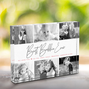 Beste Bubbie Ooit Modern Grijs Script Custom Colla Fotoblokken