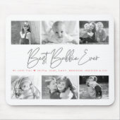 Beste Bubbie Ooit Modern Script 6 Fotocollage Muismat (Voorkant)